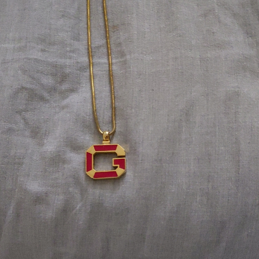 Givenchy Gold Necklace with Red Pendant